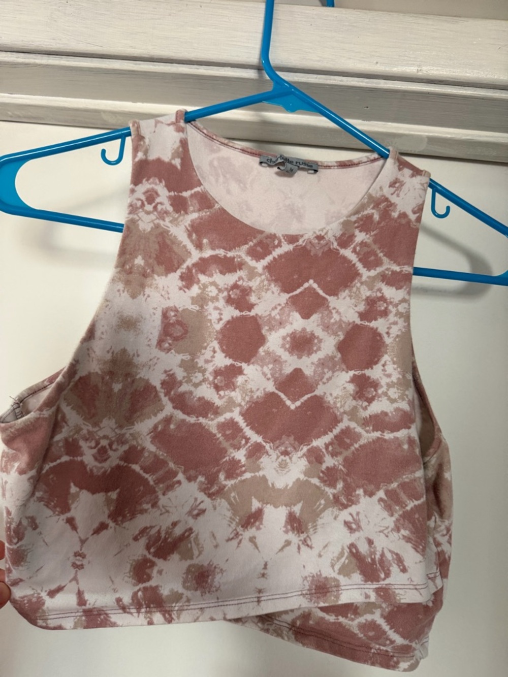 Charlotte Russe Blush Tie-Dye Crop Tank